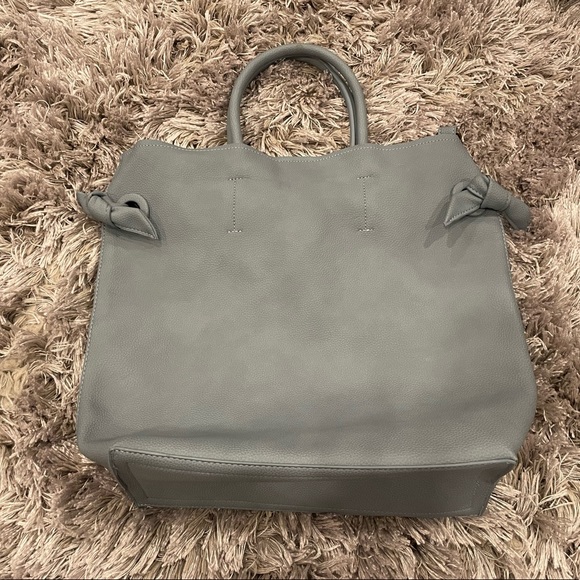 Deux Lux Raw Leather Tote Large Light Blue NEW - Picture 1 of 8